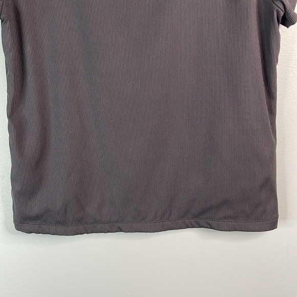Tahari Modern Essentials Ribbed Dressy Tee Black Scoop Neck Double Layer Size M - Picture 5 of 12